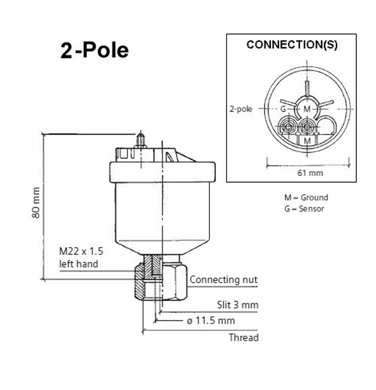 VDO Generator tacho speed sender